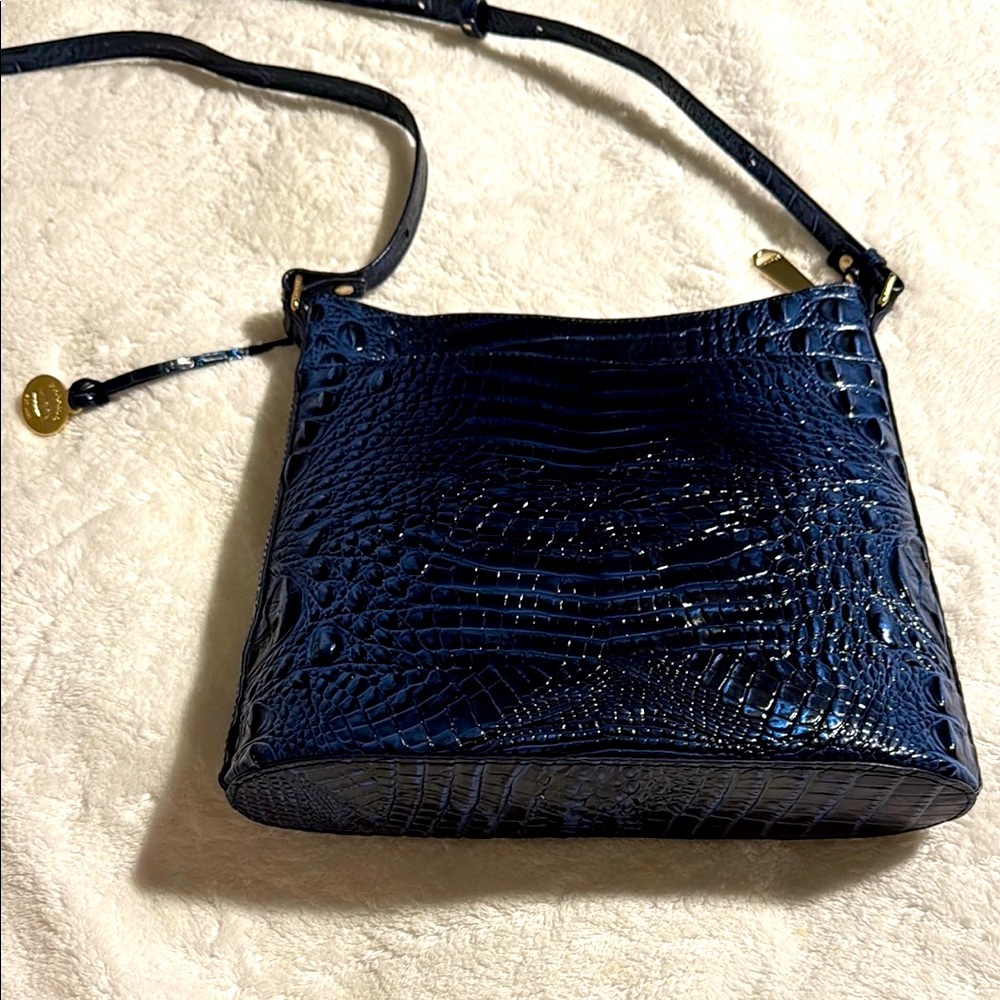Brahmin Blue Crocodile Embossed Crossbody Bag - Picture 6 of 8